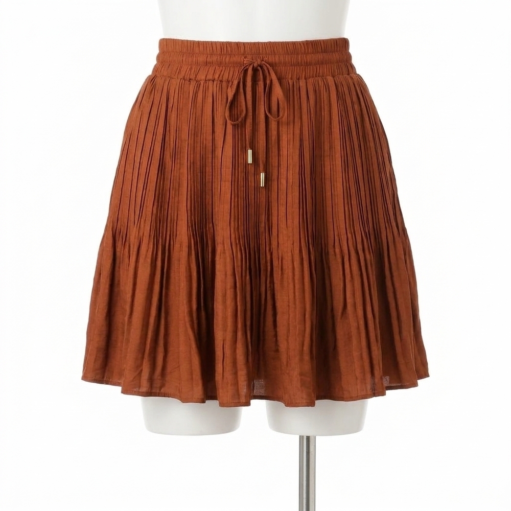 NEW EE:SOME drawstring pleated mini skort in clay